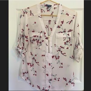 White floral blouse from Express.